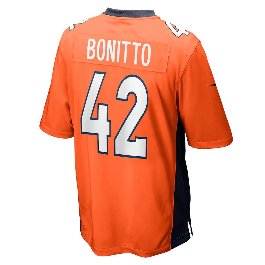 Denver Broncos #42 Nik Bonitto Orange Game Player Jersey Stitched American Football Jerseys