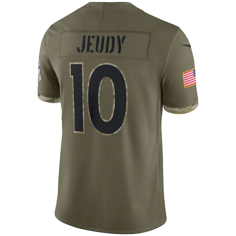 Denver Broncos #10 Jerry Jeudy Olive 2022 Salute To Service Limited Jersey Stitched American Football Jerseys