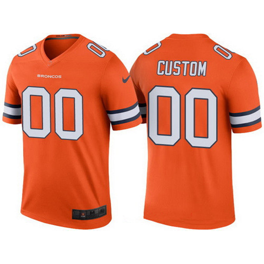 Custom Denver Broncos Orange  Color Rush Legend Limited Jersey Stitched Jersey American Football Jerseys