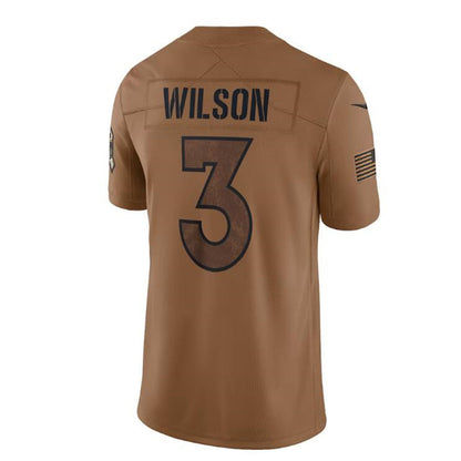 Denver Broncos #3 Russell Wilson Brown 2023 Salute To Service Limited Jersey Stitched American Football Jerseys