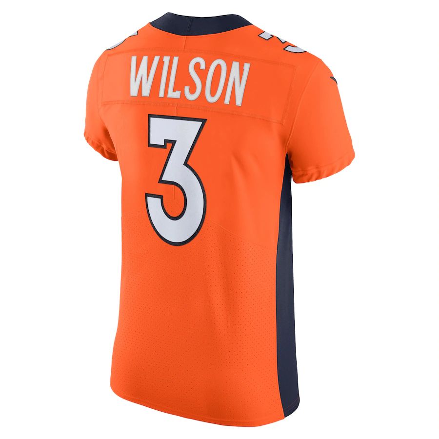 Denver Broncos #3 Russell Wilson Orange Vapor Elite Jersey Stitched American Football Jerseys