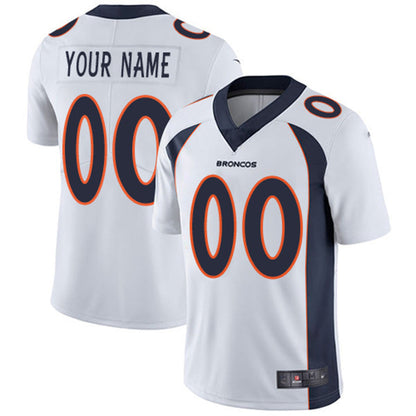 Custom Denver Broncos  White Vapor Untouchable Player Limited Jersey Stitched Jersey American Football Jerseys