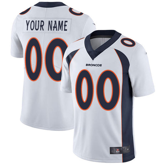 Custom Denver Broncos  White Vapor Untouchable Player Limited Jersey Stitched Jersey American Football Jerseys