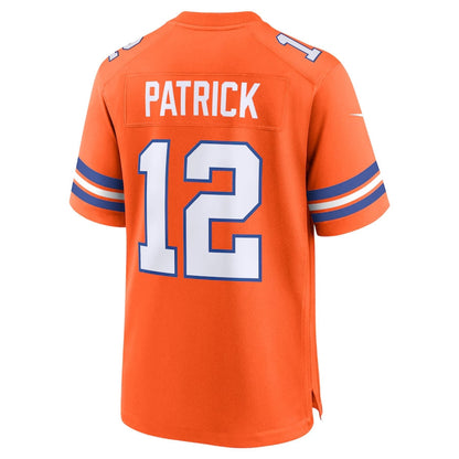 Denver Broncos #12 Tim Patrick Orange Mile High Collection 1977 Throwback Player Game Football Jerseys