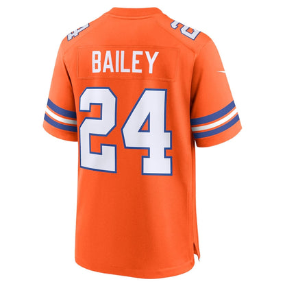 Denver Broncos #24 Champ Bailey Orange Mile High Collection 1977 Throwback Retired Player Game Football Jerseys