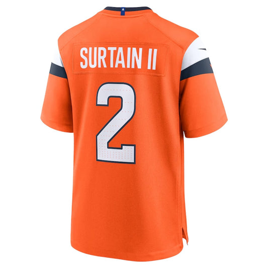 Denver Broncos #2 Patrick Surtain II Game Jersey - Orange American Football Jerseys