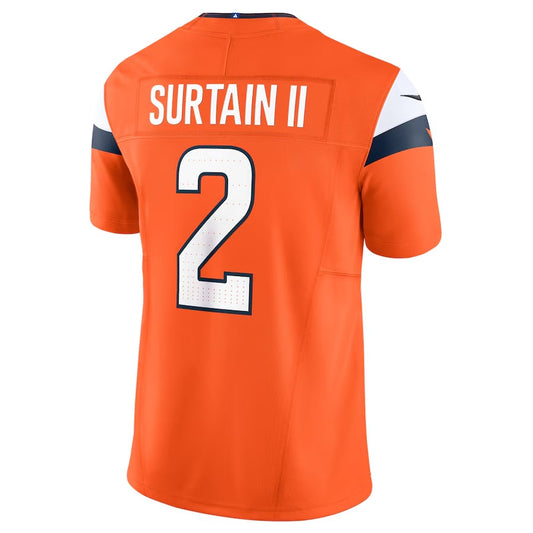 Denver Broncos #2 Patrick Surtain II Vapor F.U.S.E. Limited Jersey - Orange American Football Jerseys