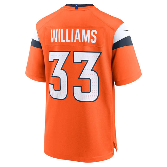 Denver Broncos #33 Javonte Williams Game Jersey - Orange American Football Jerseys