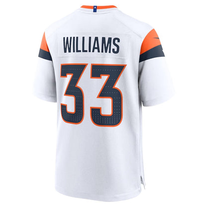 Denver Broncos #33 Javonte Williams Game Jersey - White American Football Jerseys