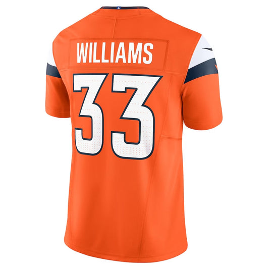 Denver Broncos #33 Javonte Williams Vapor F.U.S.E. Limited Jersey - Orange American Football Jerseys