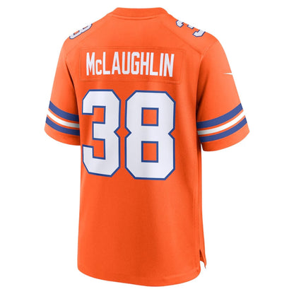 Denver Broncos #38 Jaleel McLaughlin Orange Mile High Collection 1977 Throwback Player Game Football Jerseys