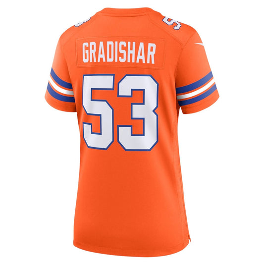 Denver Broncos #53 Randy Gradishar Orange Mile High Collection 1977 Throwback Retired Player Game Football Jerseys