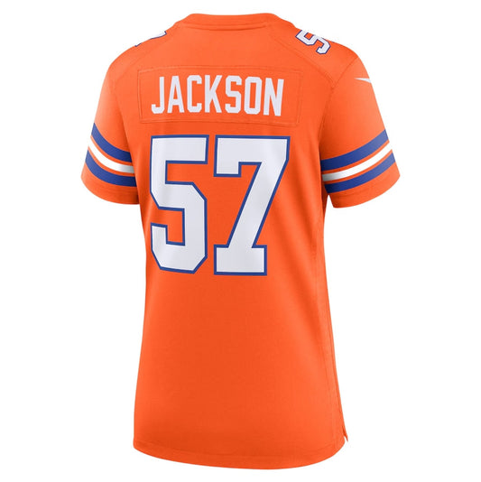 Denver Broncos #57 Tom Jackson Orange Mile High Collection 1977 Throwback Retired Player Game Football Jerseys