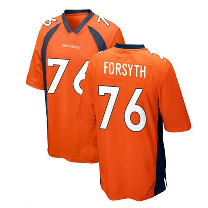 Denver Broncos #76 Alex Forsyth Alternate Game Jersey - Orange Stitched American Football Jerseys