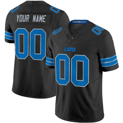 Custom Detroit Lions Active Player Black 2024 F.U.S.E. 2nd Alternate Vapor Limited Football Stitched Jersey