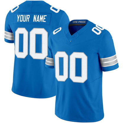 Custom Detroit Lions Active Player Blue 2024 F.U.S.E. Vapor Limited Football Stitched Jersey