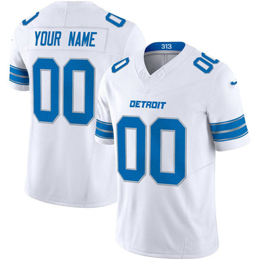 Custom Detroit Lions Active Player White 2024 F.U.S.E. Vapor Limited Football Stitched Jersey