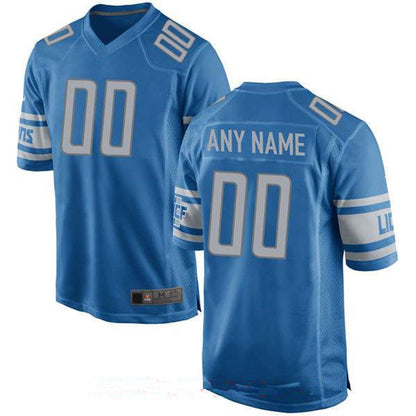 Custom Detroit Lions Blue Team Color Game Jersey Stitched American Football Jerseys