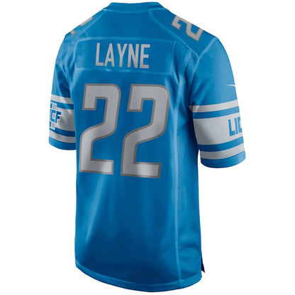 Detroit Lions #22 Bobby Layne Blue Game Retired Player Jersey Stitched American Football Jerseys