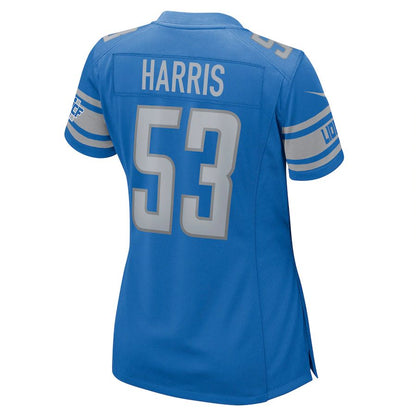 Detroit Lions #53 Charles Harris Blue Game Jersey Stitched American Football Jerseys