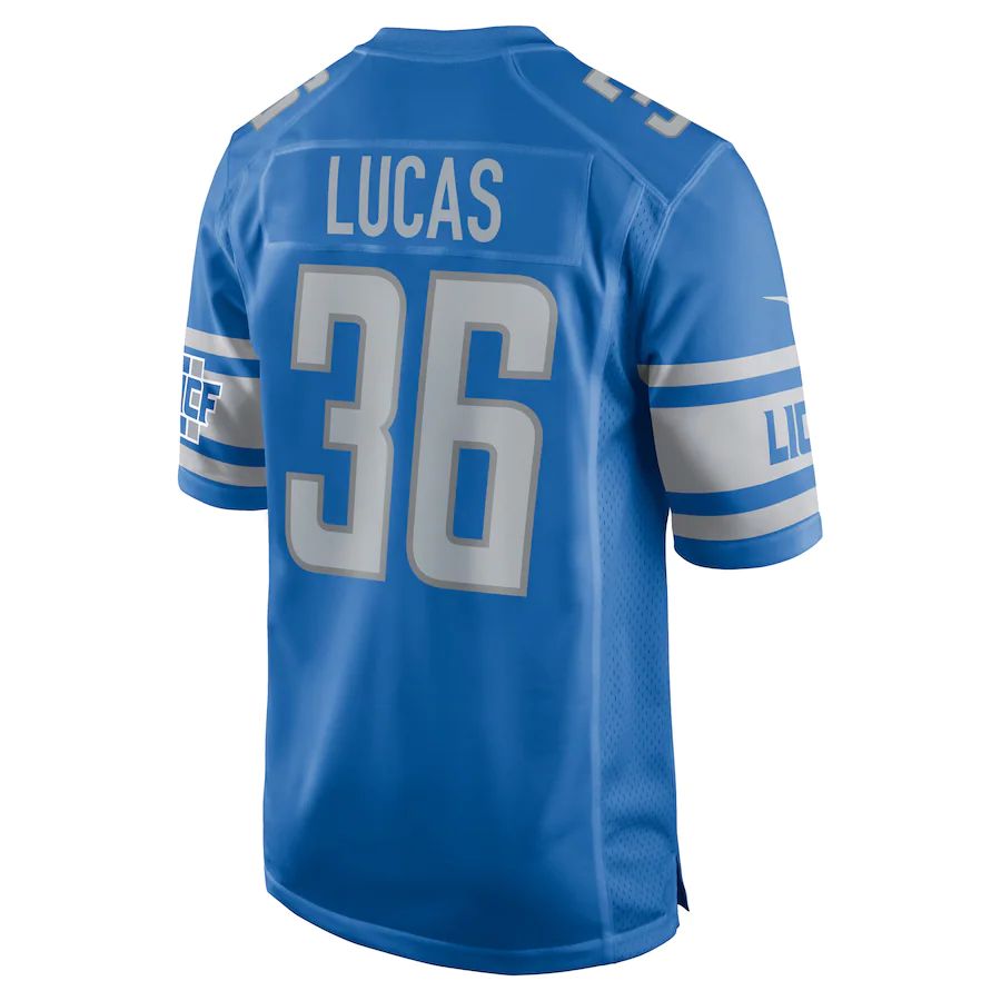 Detroit Lions #36 Chase Lucas Blue Player Game Jersey Stitched American Football Jerseys