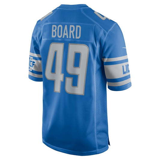 Detroit Lions #49 Chris Board Blue Player Game Jersey Stitched American Football Jerseys