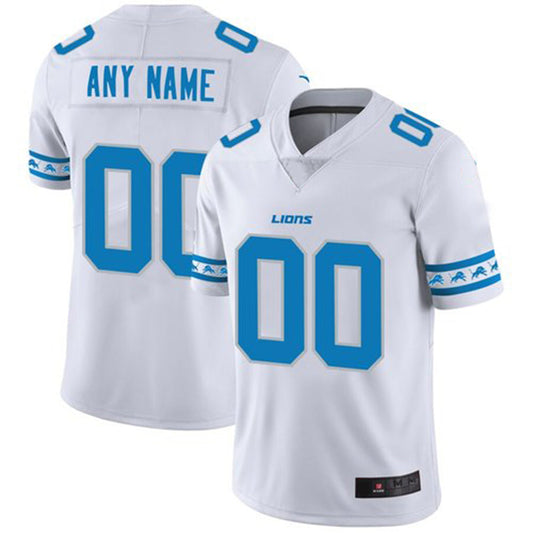 Custom Detroit Lions White Team Logo Vapor Limited Jersey Stitched American Football Jerseys