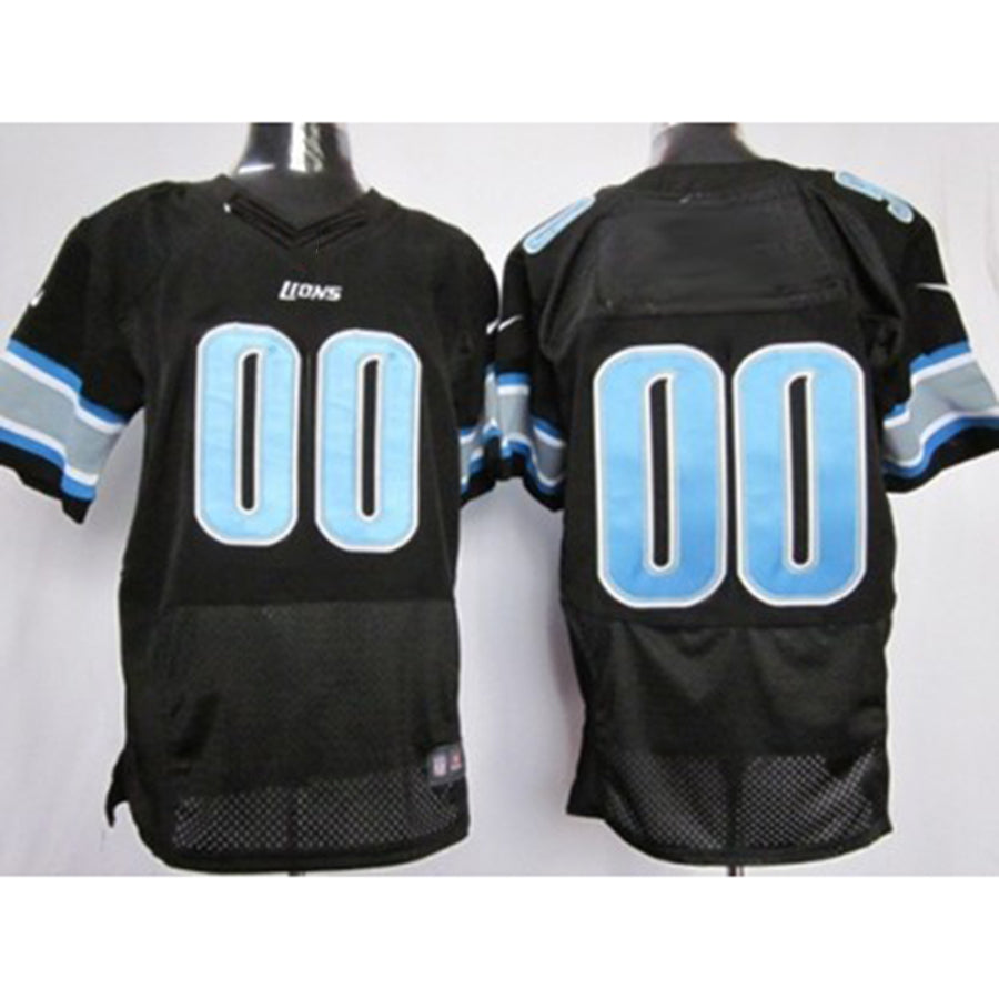 Custom Detroit Lions Black Elite Jersey Stitched American Football Jerseys