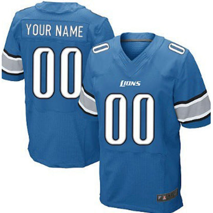 Custom Detroit Lions Light Blue Elite Jersey Stitched American Football Jerseys