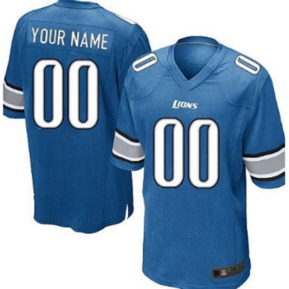 Custom Detroit Lions Light Blue Game Jersey Stitched American Football Jerseys