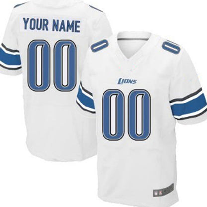 Custom Detroit Lions  White Elite Jersey Stitched American Football Jerseys