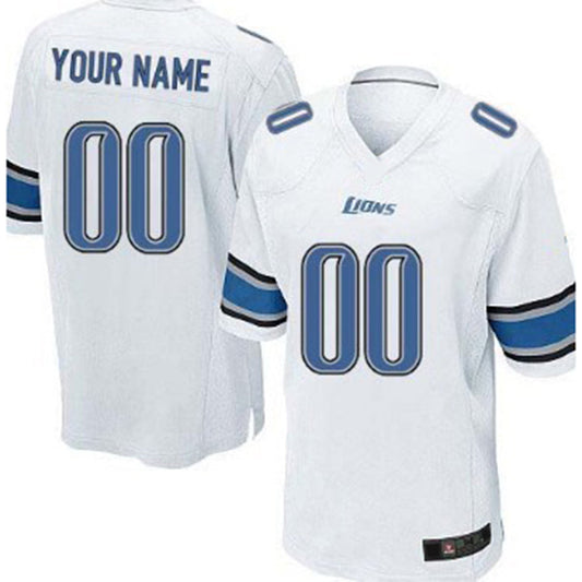 Custom Detroit Lions White Limited Jersey Stitched American Football Jerseys