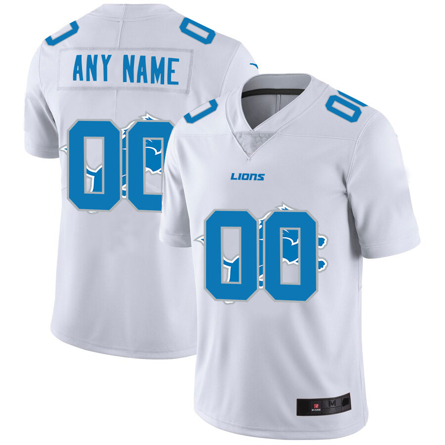 Custom Detroit Lions White Team Big Logo Vapor Untouchable Limited Jersey Stitched American Football Jerseys