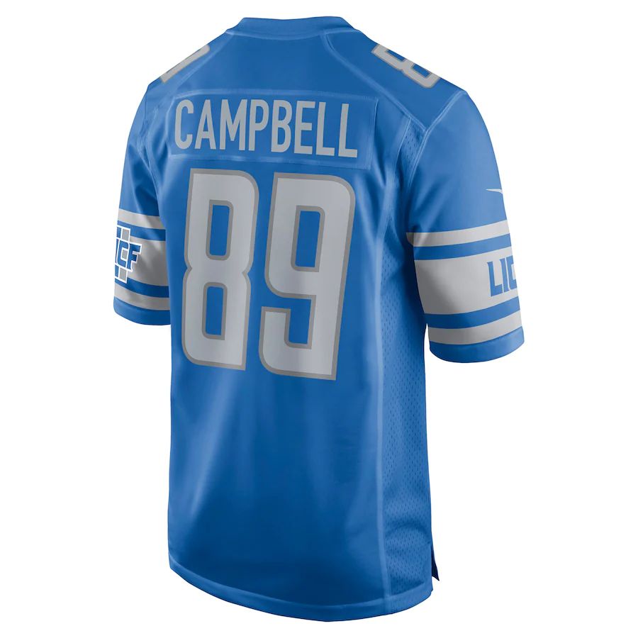 Detroit Lions #89 Dan Campbell Blue Retired Player Game Jersey Stitched American Football Jerseys