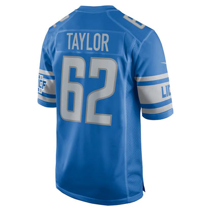 Detroit Lions #62 Demetrius Taylor Blue Player Game Jersey Stitched American Football Jerseys