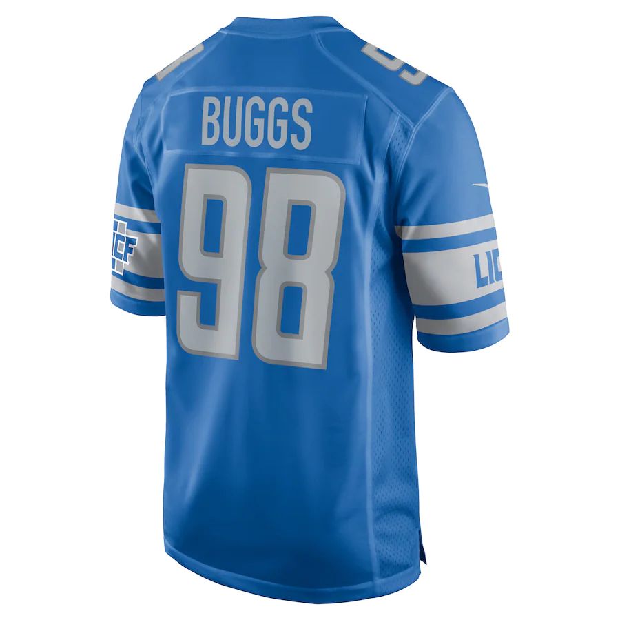 Detroit Lions #98 Isaiah Buggs Blue Player Game Jersey Stitched American Football Jerseys