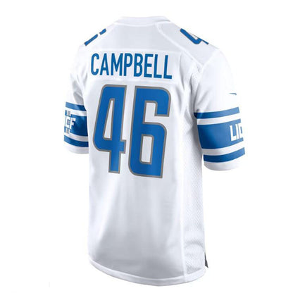 Detroit Lions #46 Jack Campbell White Away Game Jersey Stitched American Football Jerseys