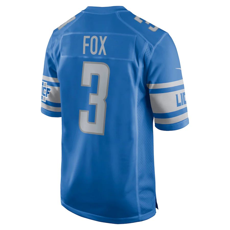 Detroit Lions #3 Jack Fox Blue Game Jersey Stitched American Football Jerseys