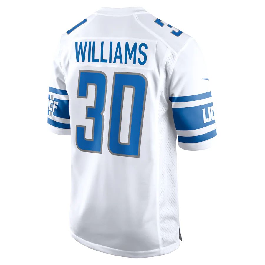 Detroit Lions #30 Jamaal Williams White Player Game Jersey Stitched American Football Jerseys