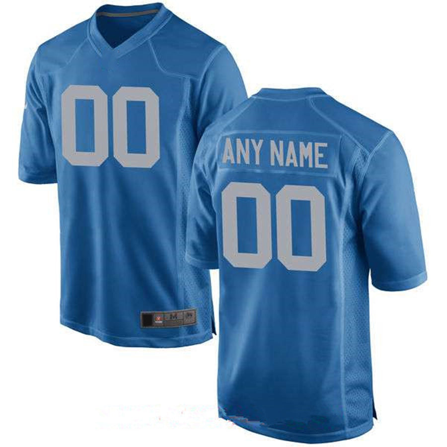 Custom Detroit Lions Royal Alternate Game Jersey Stitched American Football Jerseys