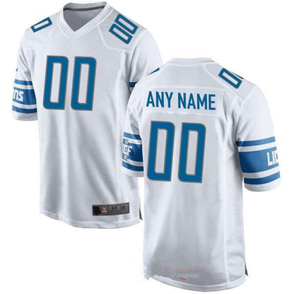 Custom Detroit Lions White Game Jersey Stitched American Football Jerseys