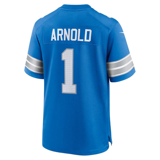 Detroit Lions #1 Terrion Arnold 2024 Draft First Round Pick Player Game Jersey - Blue American Football Jerseys