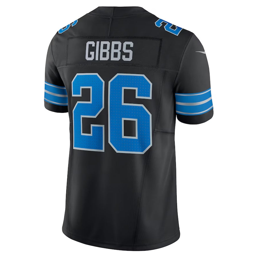 Detroit Lions #26 Jahmyr Gibbs 2nd Alternate Vapor F.U.S.E. Limited Jersey - Black American Football Jerseys