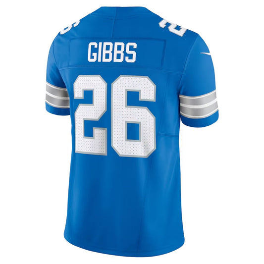 Detroit Lions #26 Jahmyr Gibbs Vapor F.U.S.E. Limited Jersey - Blue American Football Jerseys