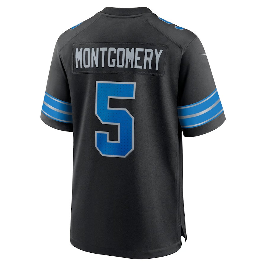 Detroit Lions #5 David Montgomery 2nd Alternate Game Jersey - Black American Football Jerseys