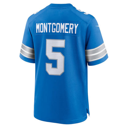 Detroit Lions #5 David Montgomery Game Jersey - Blue American Football Jerseys