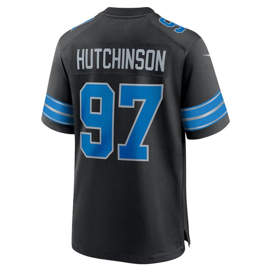 Detroit Lions #97 Aidan Hutchinson 2nd Alternate Game Jersey - Black American Football Jerseys