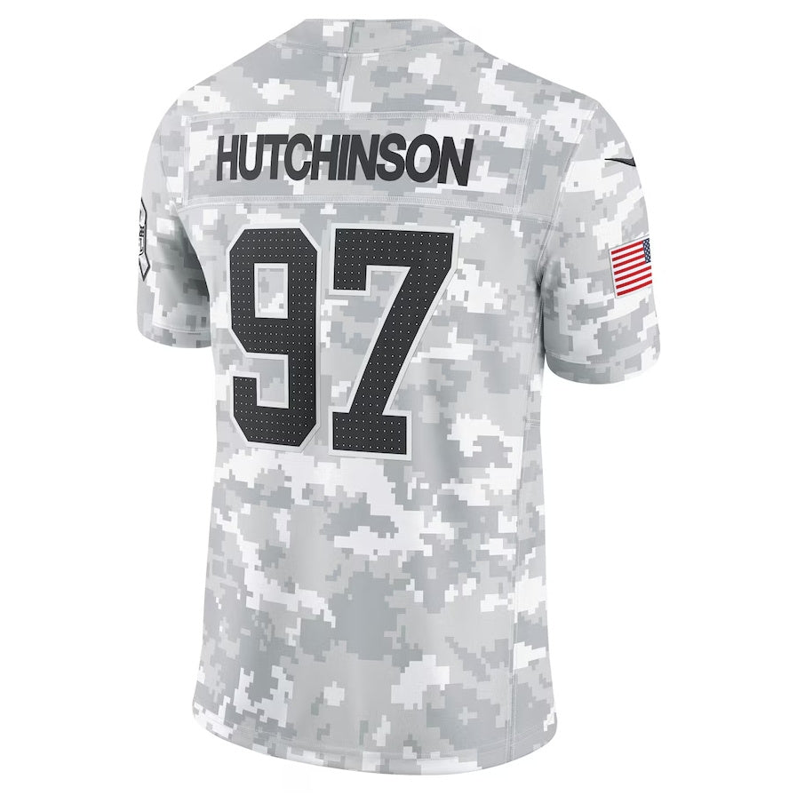 Detroit Lions #97 Aidan Hutchinson Arctic Camo 2024 Salute to Service Limited Stitched American Football Jerseys