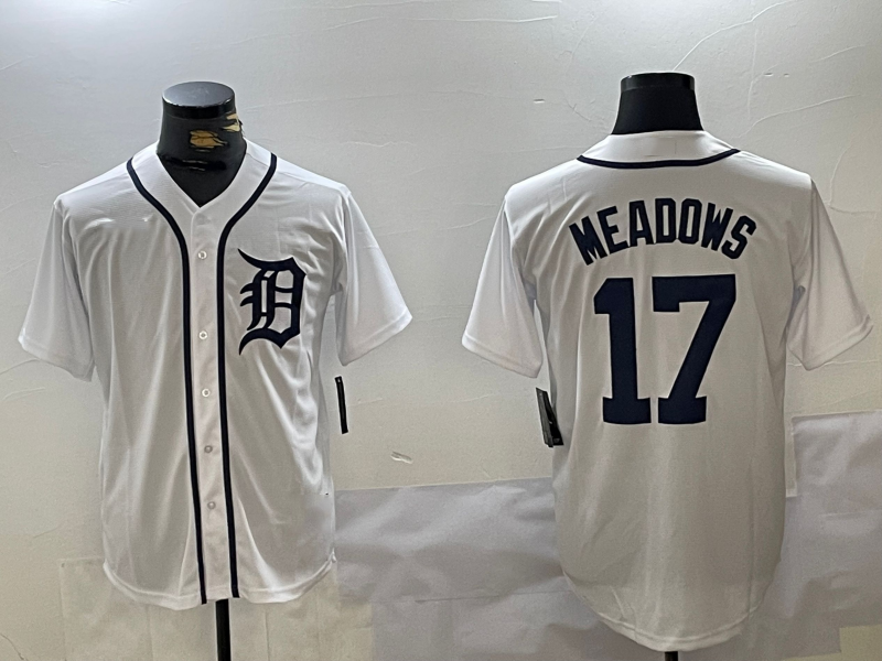 Detroit Tigers #17 Parker Meadows White Cool Base Stitched Baseball Jersey