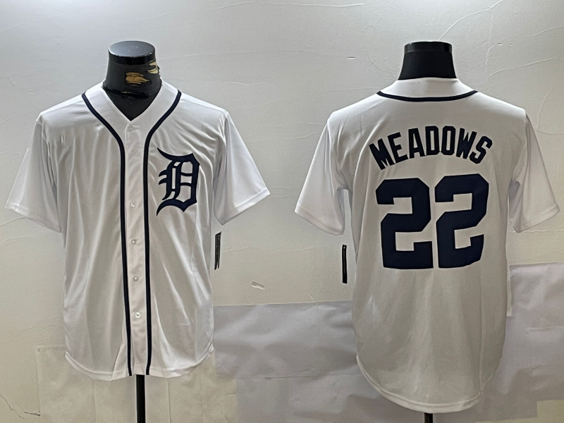 Detroit Tigers #22 Parker Meadows White Cool Base Stitched Baseball Jersey